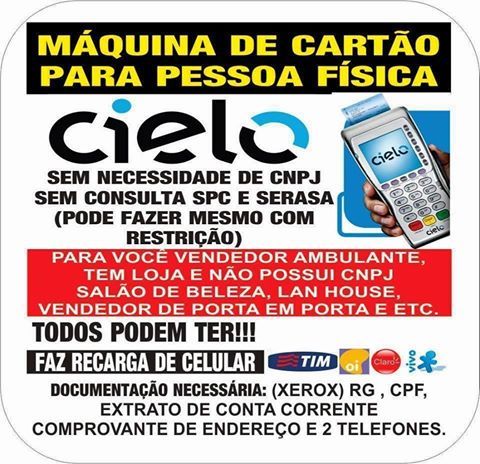 Maquina de cartão de credito Cielo